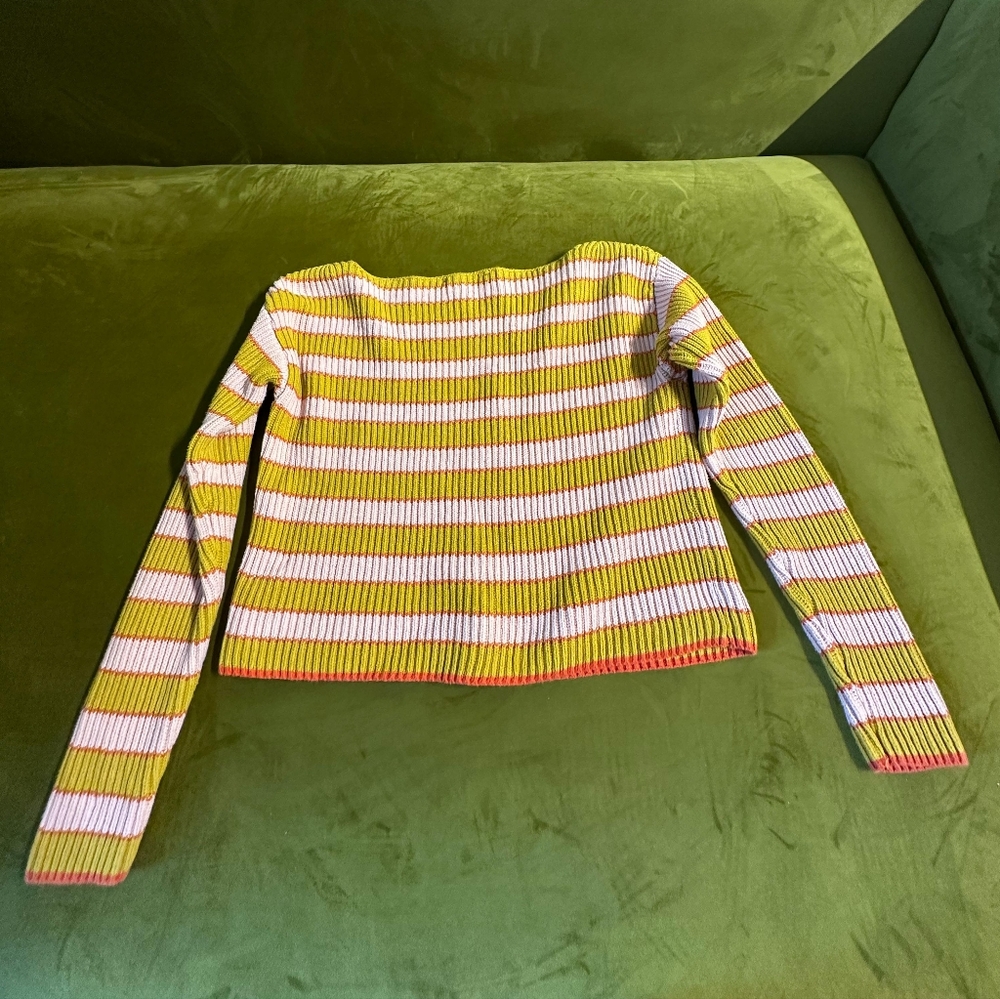 Lulu's Boat Neck Yellow Striped Sweater